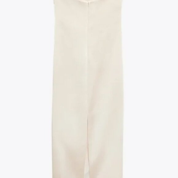 NWT Zara Satin Effect Strapless Midi Maxi Long Corset Dress | Vanilla | … - Picture 7 of 9